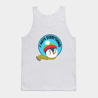 Funny Penguin I Hate Everything Tank Top